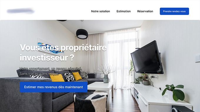 Maquette site sous-location professionnelle — Proposition maquette