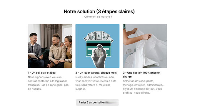 Maquette site sous-location professionnelle — Proposition maquette