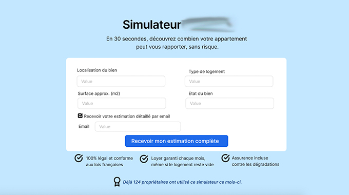 Maquette site sous-location professionnelle — Proposition maquette