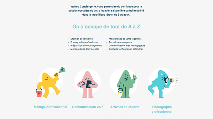 Wahoo Conciergerie : site et identité de marque — Galerie