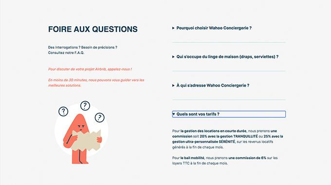 Wahoo Conciergerie : site et identité de marque — Galerie